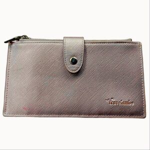 Travelambo Womens Wallet RFID Blocking Bifold Card Zip Snap Rose Gold Champaign